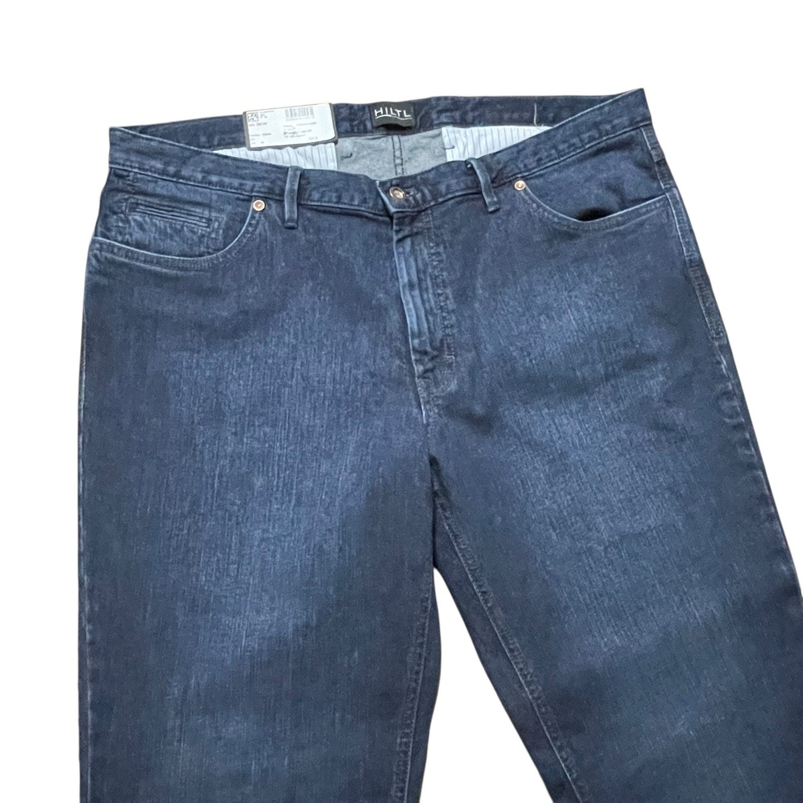 Nwt Hiltl Jeans Mens 38x34 Blue Denim Jeans Dude Stretch Slim Straight Leg $295